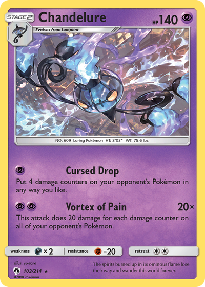 Chandelure 103 214 Lost Thunder Holofoil
