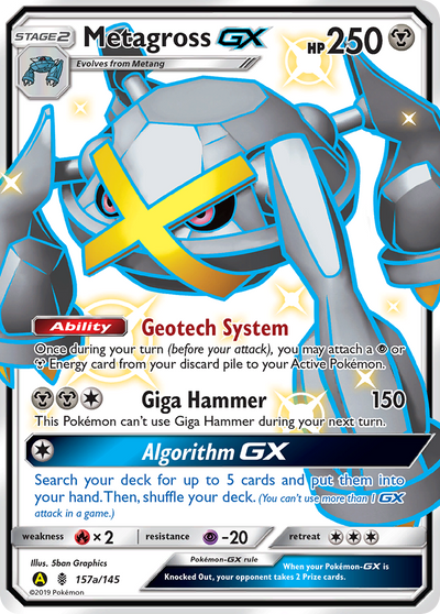 Metagross Gx 157a 145 Guardians Rising Holofoil Lp