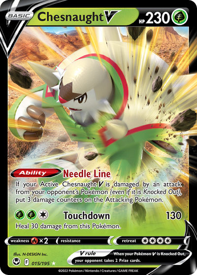 Chesnaught V 15 195 Silver Tempest Holofoil