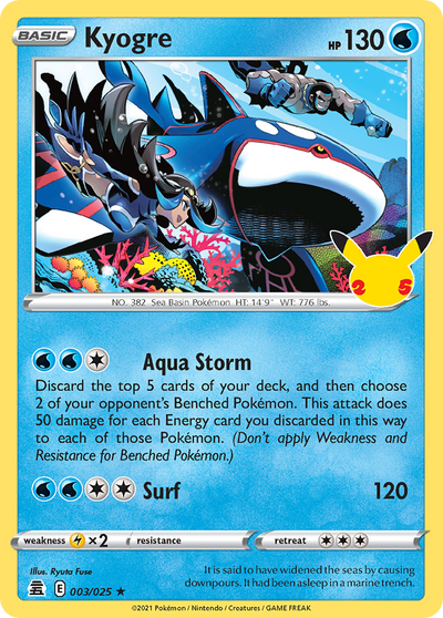 Kyogre 3 25 Celebrations Holofoil