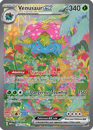 Venusaur Ex 198 165 198 Sv Scarlet And Violet 151 Holofoil