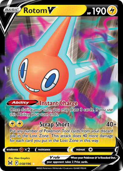 Rotom V 58 196 Lost Origin Holofoil