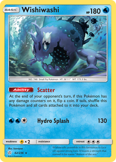 Wishiwashi 62 236 Cosmic Eclipse Reverse Holofoil