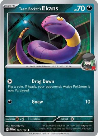 Team Rocket's Ekans 112 Sv10 Destined Rivals Reverse Holofoil