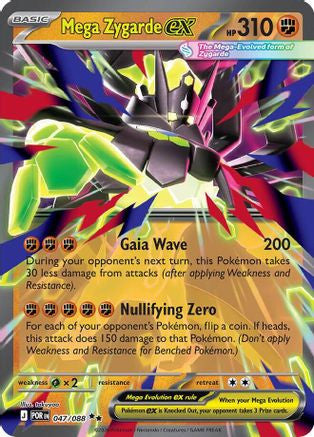 Mega Zygarde Ex 047 088 Me03 Perfect Order Holofoil