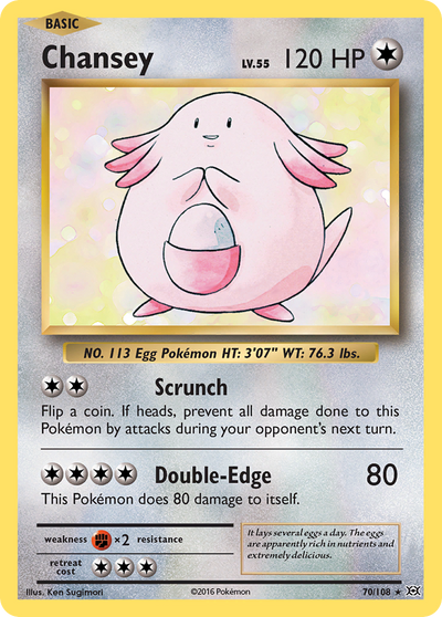 Chansey 70 108 Evolutions Reverse Holofoil