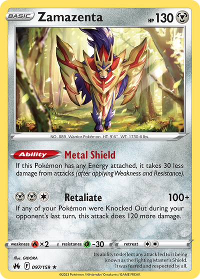 Zamazenta 97 159 Crown Zenith Holofoil