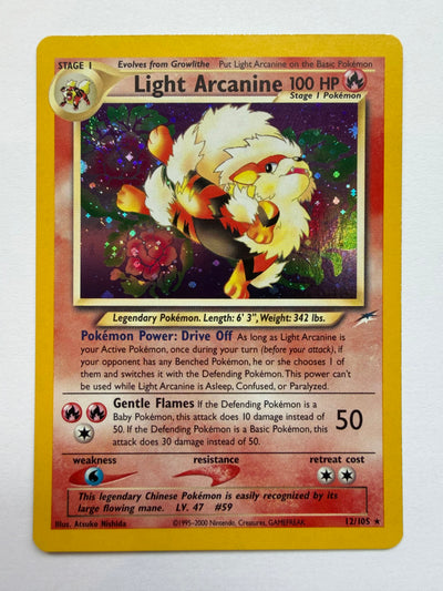 Light Arcanine (012/105) Holo Rare  Unlimited Holofoil (PRINT ERROR)