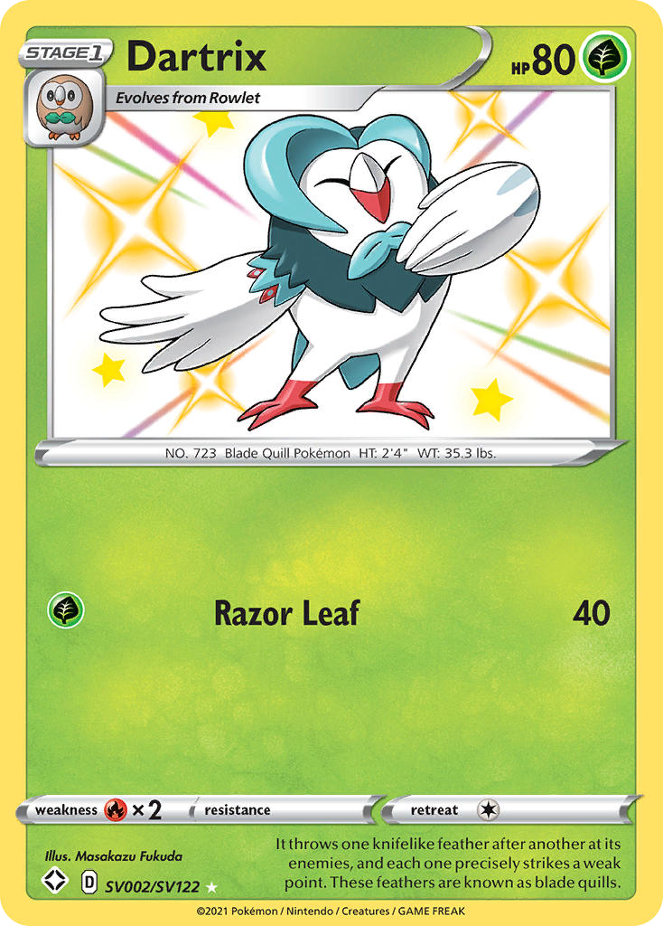 Dartrix Sv002 122 Shiny Vault Holofoil
