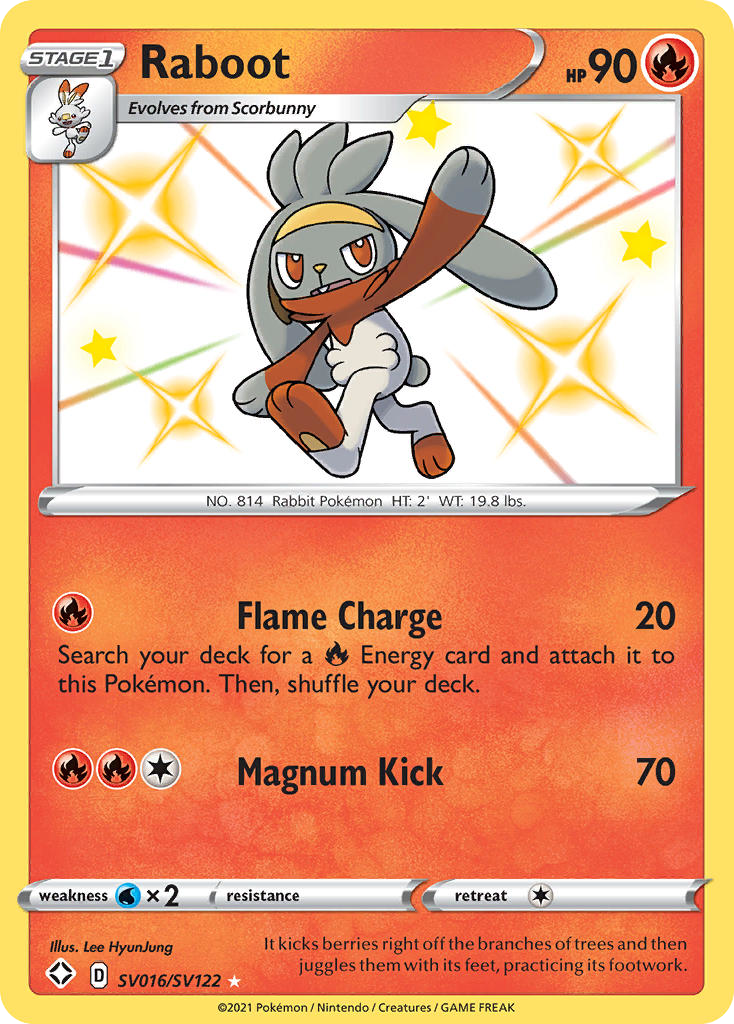Raboot Sv016 122 Shiny Vault Holofoil