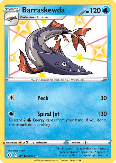Barraskewda Sv032 122 Shiny Vault Holofoil